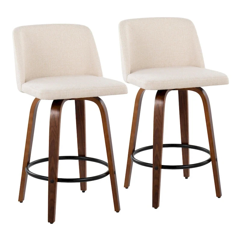 Tabouret de bar Carson Carrington Vallberga 26 avec repose-pieds rond noir (lot de 2)
