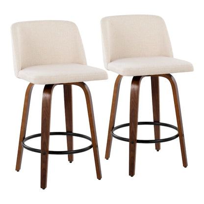 Tabouret de bar Carson Carrington Vallberga 26 avec repose-pieds rond noir (lot de 2)