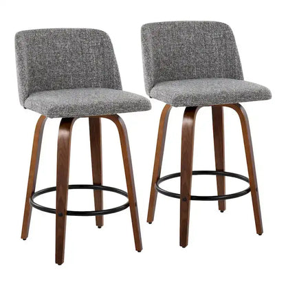 Tabouret de bar Carson Carrington Vallberga 26 avec repose-pieds rond noir (lot de 2)
