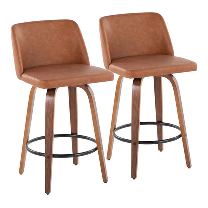 Tabouret de bar Carson Carrington Vallberga 26 avec repose-pieds rond noir (lot de 2)