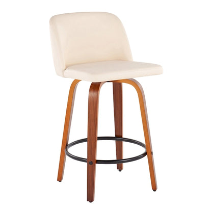 Tabouret de bar Carson Carrington Vallberga 26 avec repose-pieds rond noir (lot de 2)