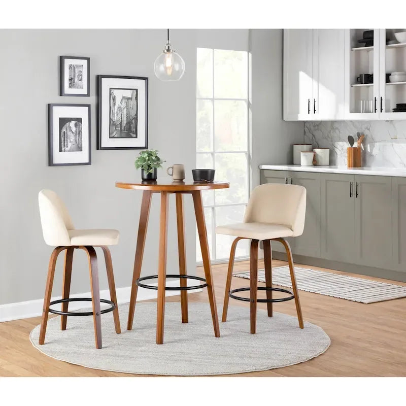 Tabouret de bar Carson Carrington Vallberga 26 avec repose-pieds rond noir (lot de 2)
