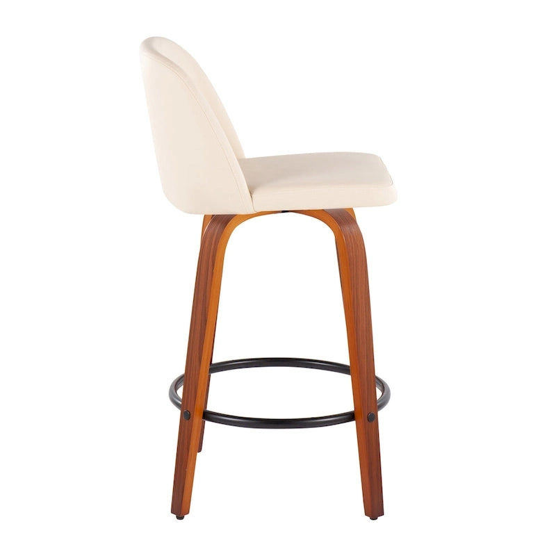 Tabouret de bar Carson Carrington Vallberga 26 avec repose-pieds rond noir (lot de 2)