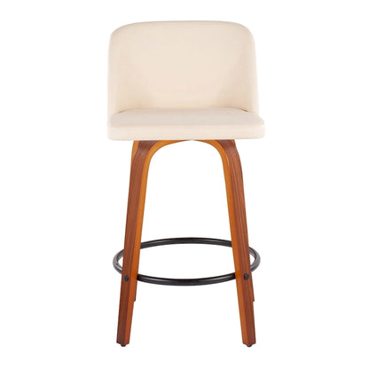 Tabouret de bar Carson Carrington Vallberga 26 avec repose-pieds rond noir (lot de 2)