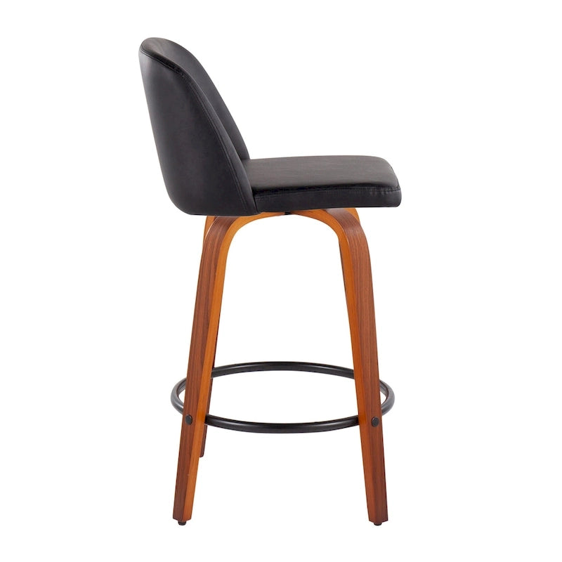 Tabouret de bar Carson Carrington Vallberga 26 avec repose-pieds rond noir (lot de 2)