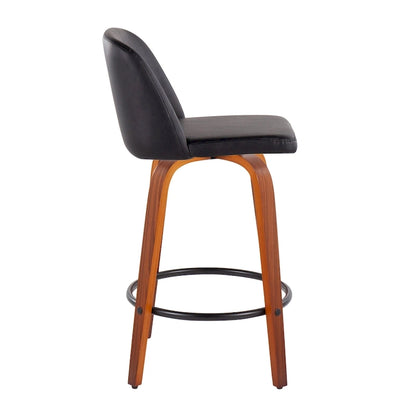Tabouret de bar Carson Carrington Vallberga 26 avec repose-pieds rond noir (lot de 2)