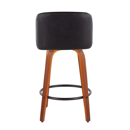 Tabouret de bar Carson Carrington Vallberga 26 avec repose-pieds rond noir (lot de 2)
