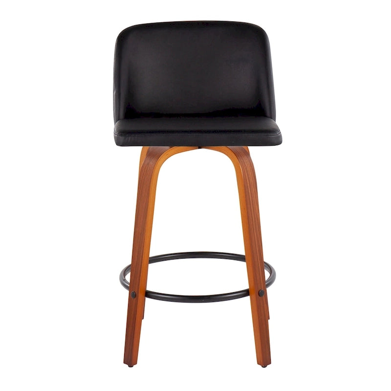 Tabouret de bar Carson Carrington Vallberga 26 avec repose-pieds rond noir (lot de 2)