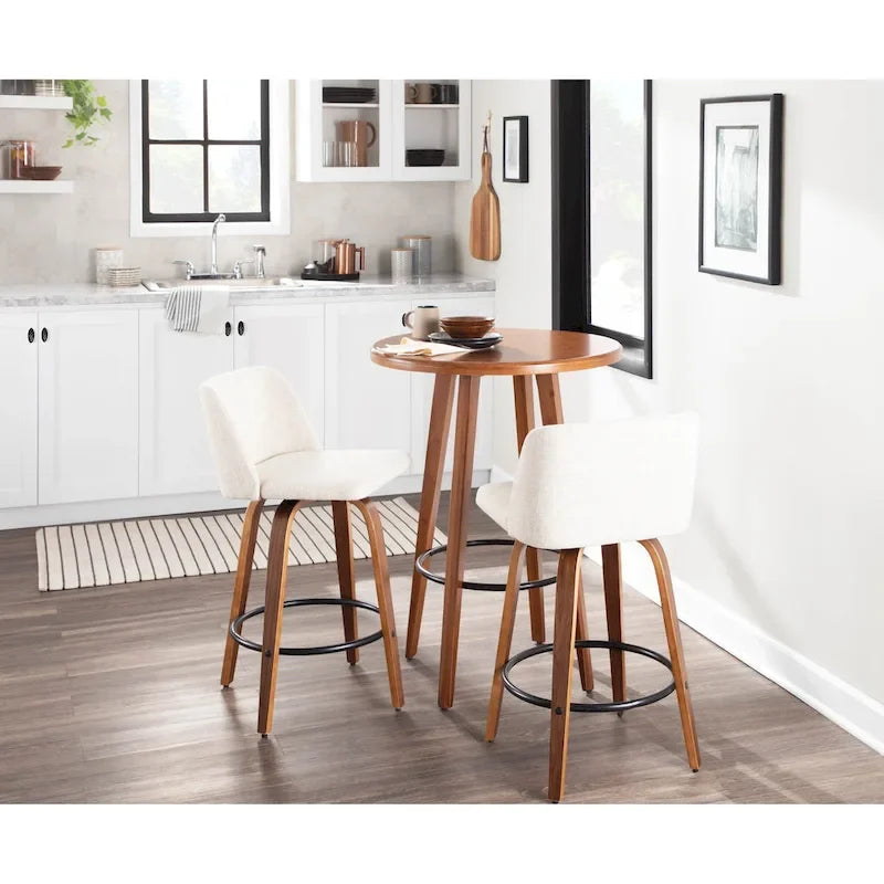 Tabouret de bar Carson Carrington Vallberga 26 avec repose-pieds rond noir (lot de 2)