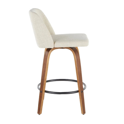 Tabouret de bar Carson Carrington Vallberga 26 avec repose-pieds rond noir (lot de 2)