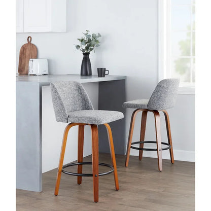 Tabouret de bar Carson Carrington Vallberga 26 avec repose-pieds rond noir (lot de 2)