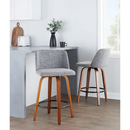 Tabouret de bar Carson Carrington Vallberga 26 avec repose-pieds rond noir (lot de 2)