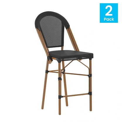 Lot de 2 chaises de bistro empilables avec structure en métal et assise en PE