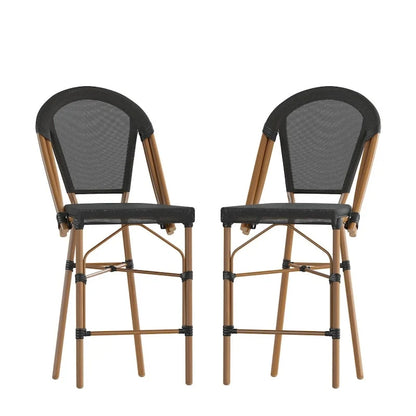 Lot de 2 chaises de bistro empilables avec structure en métal et assise en PE