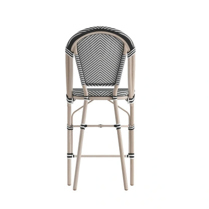 Lot de 2 chaises de bistro empilables avec structure en métal et assise en PE