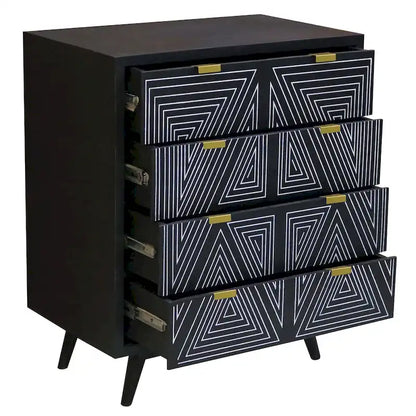 Commode miniature Bidi à 4 tiroirs, style moderne du milieu du siècle, par Furniture of America