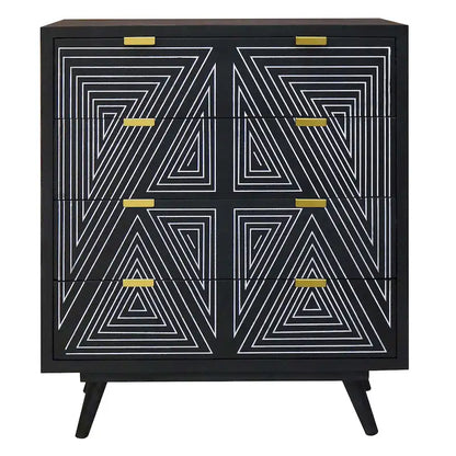 Commode miniature Bidi à 4 tiroirs, style moderne du milieu du siècle, par Furniture of America