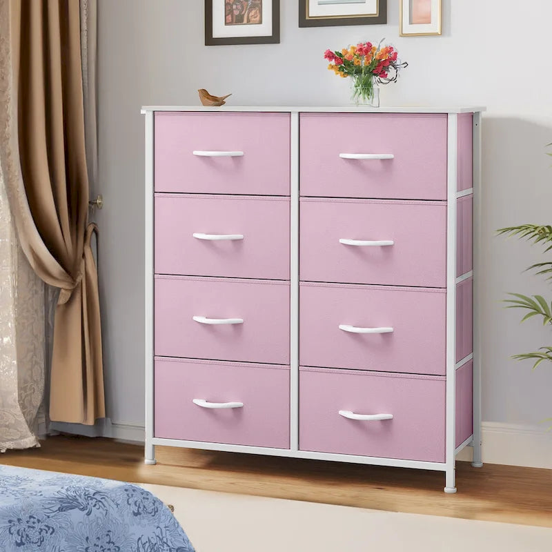 Tour de rangement verticale moderne à 8 tiroirs en tissu pour chambre à coucher