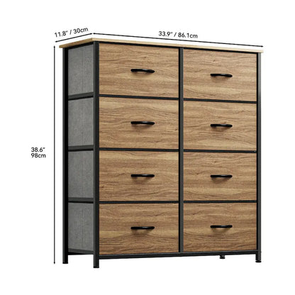 Tour de rangement verticale moderne à 8 tiroirs en tissu pour chambre à coucher