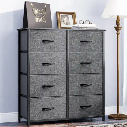 Tour de rangement verticale moderne à 8 tiroirs en tissu pour chambre à coucher