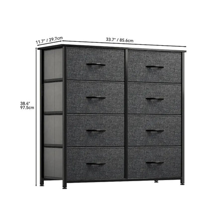 Tour de rangement verticale moderne à 8 tiroirs en tissu pour chambre à coucher