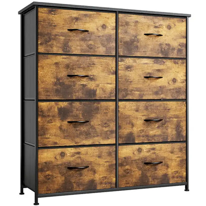 Tour de rangement verticale moderne à 8 tiroirs en tissu pour chambre à coucher