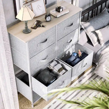 Tour de rangement verticale moderne à 8 tiroirs en tissu pour chambre à coucher