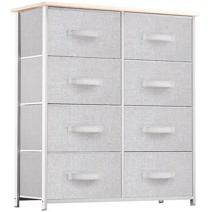 Tour de rangement verticale moderne à 8 tiroirs en tissu pour chambre à coucher