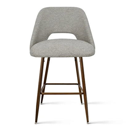 Tabouret de bar moderne rembourré, pieds en noyer (lot de 2)