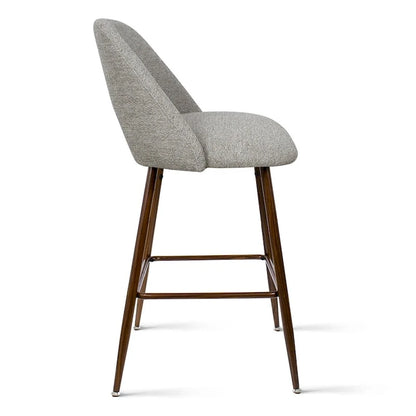 Tabouret de bar moderne rembourré, pieds en noyer (lot de 2)