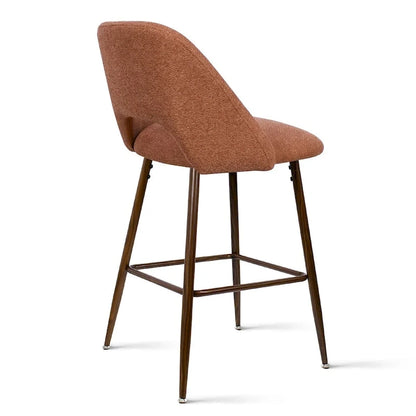 Tabouret de bar moderne rembourré, pieds en noyer (lot de 2)