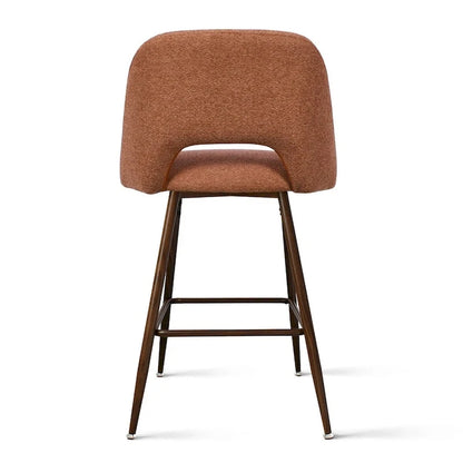 Tabouret de bar moderne rembourré, pieds en noyer (lot de 2)