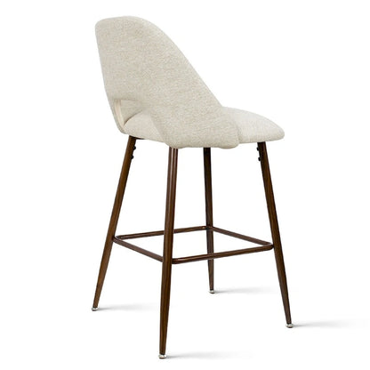Tabouret de bar moderne rembourré, pieds en noyer (lot de 2)