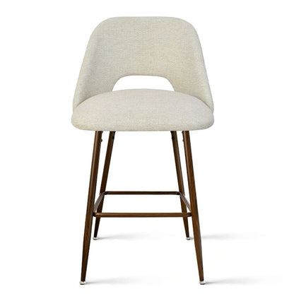 Tabouret de bar moderne rembourré, pieds en noyer (lot de 2)