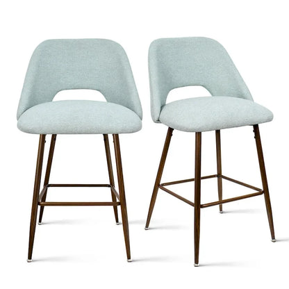 Tabouret de bar moderne rembourré, pieds en noyer (lot de 2)