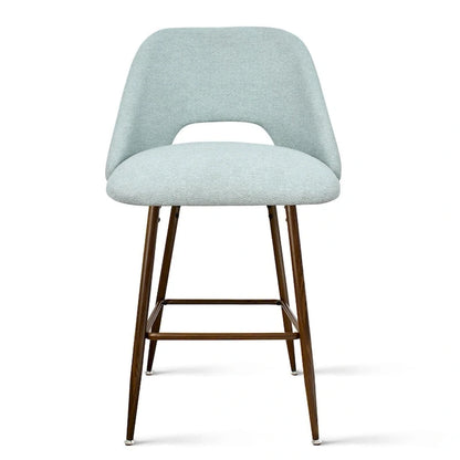 Tabouret de bar moderne rembourré, pieds en noyer (lot de 2)