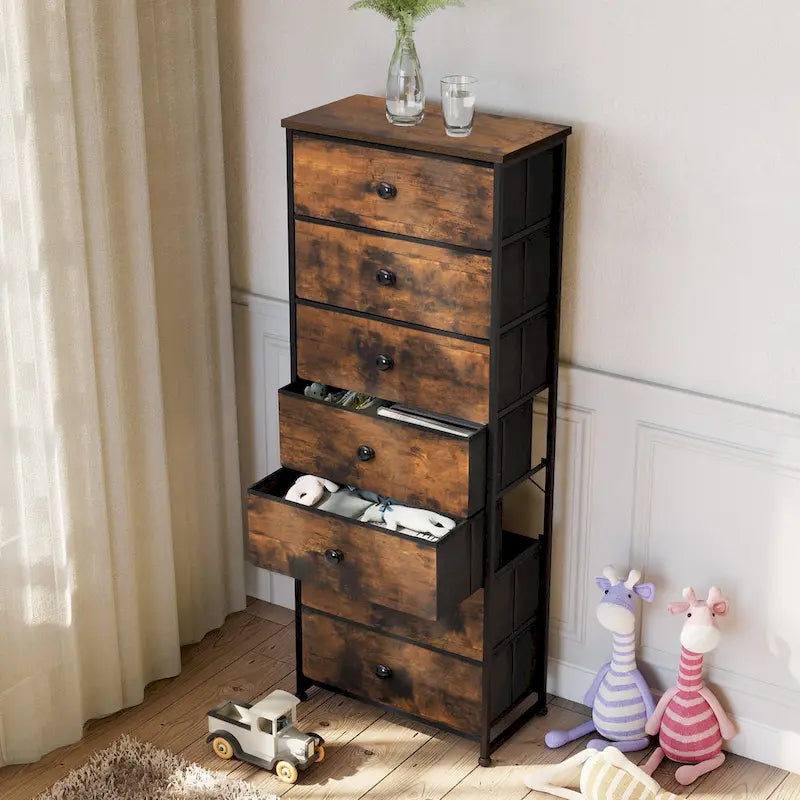 Commode à 7 tiroirs, tour de rangement pour chambre à coucher