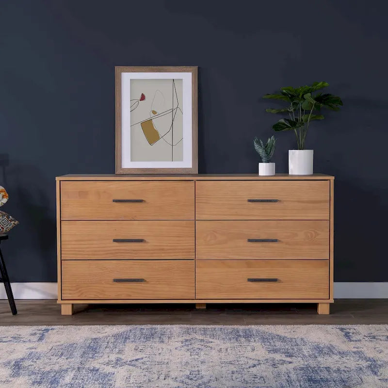 Meubles en bois grainé Loft Commode à 6 tiroirs