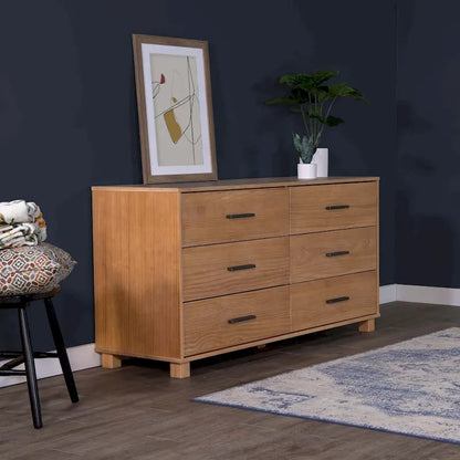 Meubles en bois grainé Loft Commode à 6 tiroirs