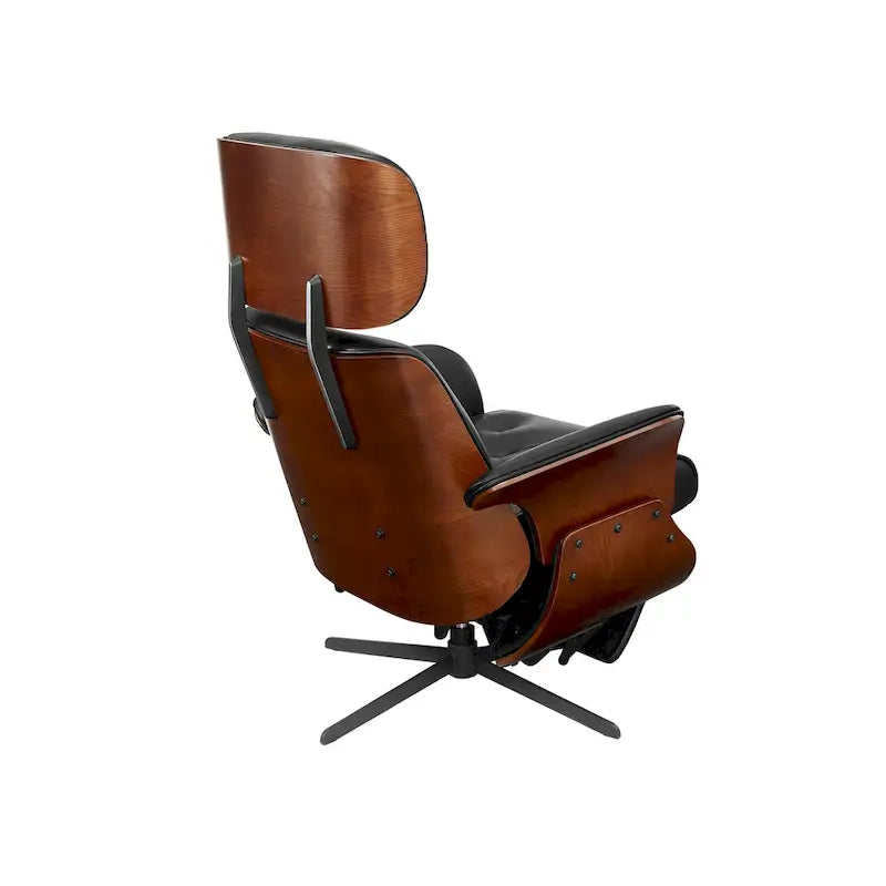 Fauteuil inclinable Art Leon style moderne du milieu du siècle en similicuir