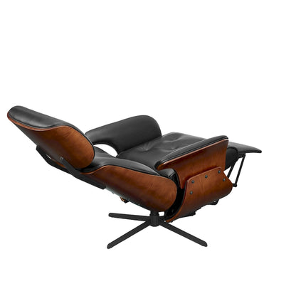 Fauteuil inclinable Art Leon style moderne du milieu du siècle en similicuir