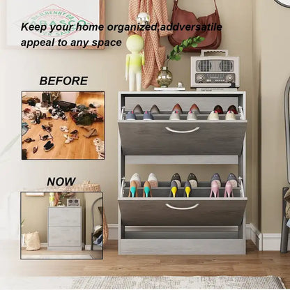 Meuble de rangement à chaussures à 2 niveaux pour entrée, pour la maison