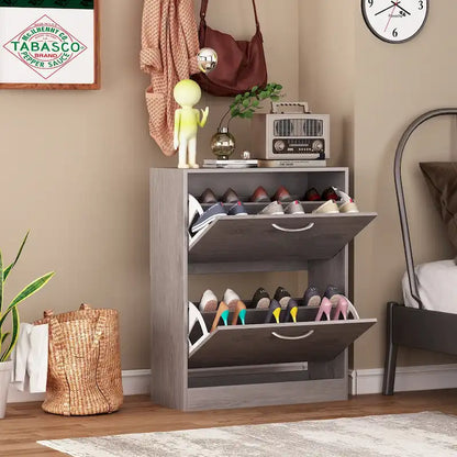 Meuble de rangement à chaussures à 2 niveaux pour entrée, pour la maison