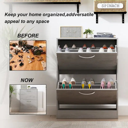 Meuble de rangement à chaussures à 2 niveaux pour entrée, pour la maison