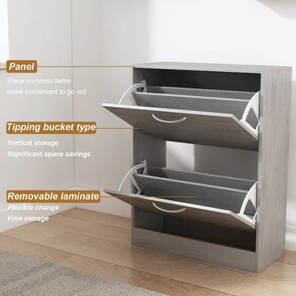 Meuble de rangement à chaussures à 2 niveaux pour entrée, pour la maison