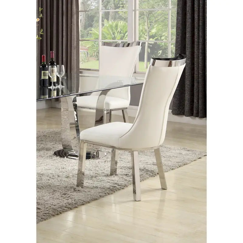Chaises de salle à manger Somette Amelia à dossier incurvé, blanches, lot de 2 - Non disponible