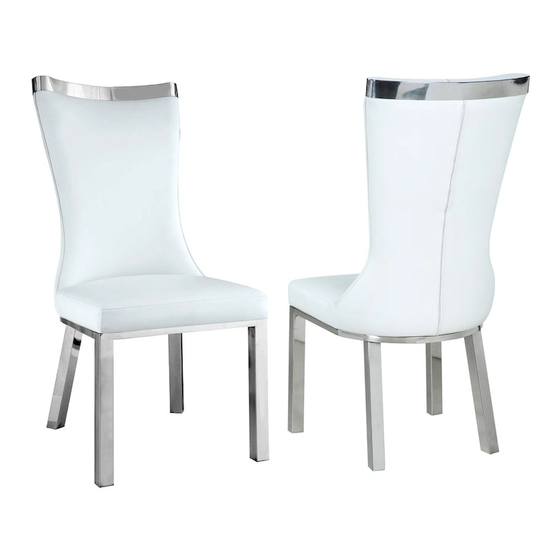 Chaises de salle à manger Somette Amelia à dossier incurvé, blanches, lot de 2 - Non disponible
