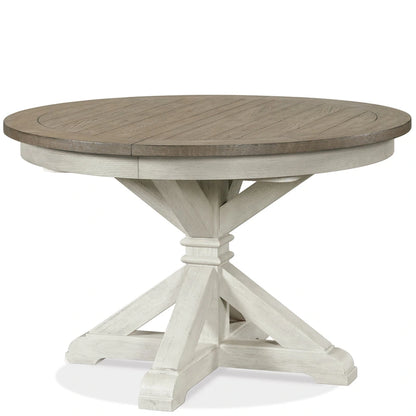 Ensemble de salle à manger 5 pièces Roundhill Furniture Harola, table ronde à pied central avec rallonge de 18 pouces, 4 chaises d'appoint