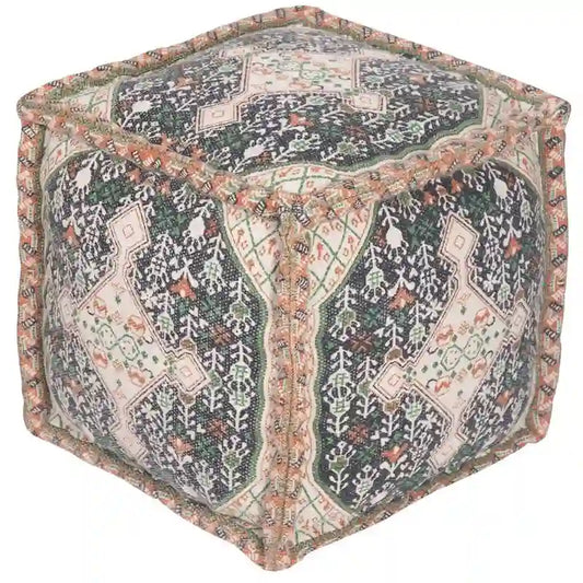 HERAT ORIENTAL Handmade Indo Cotton Pouf (India) - 16 x 16 x 16