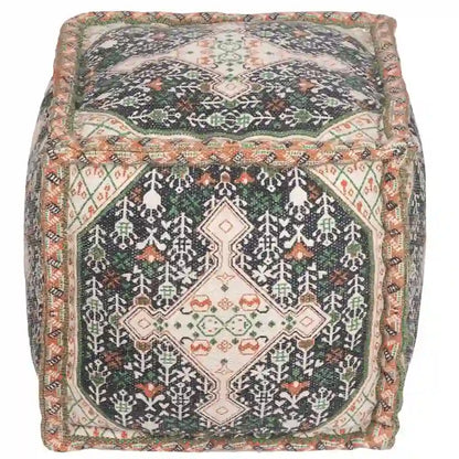 Pouf en coton indonésien fait main HERAT ORIENTAL (Inde) - 16 x 16 x 16